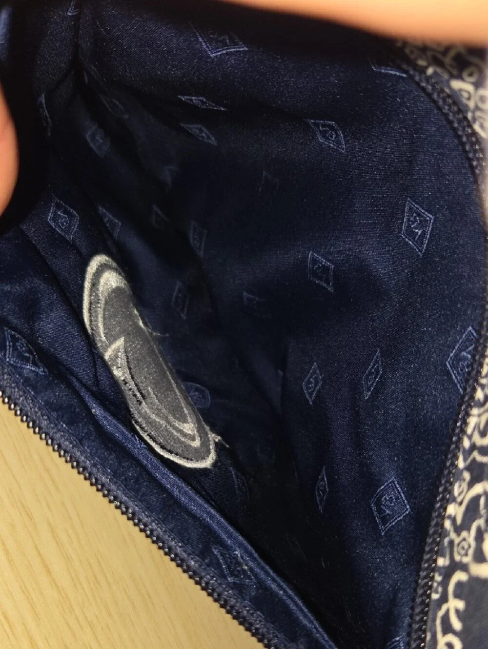 Vera Bradley Navy and White Paisley Quilted Crossbody